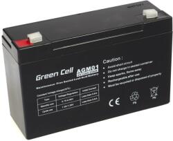 Green Cell 6V 12Ah AGM Zselés akkumulátor (AGM01) (AGM01)