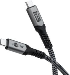 Goobay 74212 USB-C apa - USB-C apa Adat és töltő kábel 1.5m - Szürke (74212) (74212)