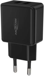 ANSMANN HC212 Hálózati 2xUSB töltő - Fekete (12W) (1001-0106) (1001-0106)