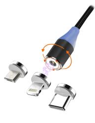 Vakoss MLU651 3in1 USB Type-A apa - Micro USB Type-B / USB Type-C / Lightning apa Töltőkábel - Fekete (1m) (MLU651) (MLU651)