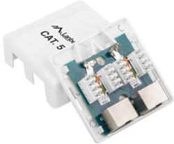 Lanberg UTP RJ45 CAT5e Árnyékolt csatlakozó doboz - Fehér (OS5-0002-W) (OS5-0002-W)