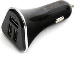 Platinet autós töltő, 3xUSB, 1m microUSB kábellel, 5, 2A (PLCR3B) (PLCR3B)