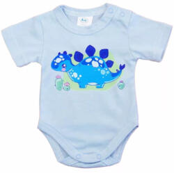 Rövid ujjú baba body - kék dinó (56) - babyshopkaposvar