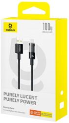 Baseus Gem USB-A apa - USB-C apa adat és gyorstöltő kábel 1m - Fekete (P10373002111-00) (P10373002111-00)