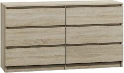 Topeshop Viana M6 Komód - 2x3 Fiókos, Sonoma (M6 140 SON 2X3 2/2 S) (M6 140 SON 2X3 2/2 S)