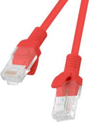 Lanberg Patchcord RJ45 CAT5e UTP kábel 0.25m piros (PCU5-10CC-0025-R) (PCU5-10CC-0025-R) (PCU5-10CC-0025-R)