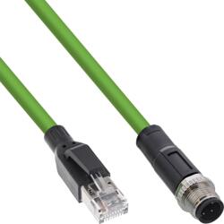 InLine 40401 kábel érzékelőhöz és működtető szervhez 1 M M12 RJ-45 Zöld (40401) (40401)