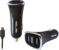 Beline 0014 Autós 3xUSB-A töltő (12V / 4A) + 1m Micro-USB töltőkábel (BELI0014) (BELI0014)