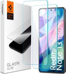 Spigen Redmi Note 13 5G Slim Képernyővédő Üveg 2 db 2.5D, 9H, Átlátszó (AGL08294) (AGL08294)