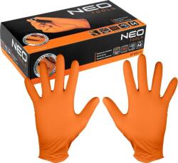 NEO TOOLS 97-690-M Munkakesztyű, Perforált Nitril, Narancssárga, 50db, M (97-690-M) (97-690-M)