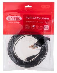 Unitek Lapos HDMI 2.0 apa - HDMI 2.0 apa Kábel 5m - Fekete (C11063BK-5M) (C11063BK-5M)