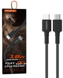 Somostel SMS-BW05 USB Type-C apa - USB Type-C apa Töltőkábel - Fekete (1m) (28859) (28859)