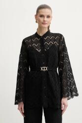TWINSET pamut ing női, galléros, fekete, regular, 251TP2406 - fekete 38