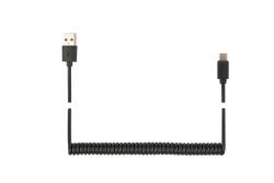 Gembird USB2C USB-A apa - USB-C apa Spirál 2.0 Adat és töltő kábel - Fekete (1.8m) (CC-USB2C-AMCM-6) (CC-USB2C-AMCM-6)