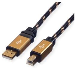 Roline USB-A apa - USB-B apa kábel 3m fekete-arany (11.02. 8803-10) (11.02. 8803-10) (11.02.8803-10)