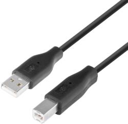 TB USB-A apa - USB-B apa 2.0 Adat és töltő kábel - Fekete (AKTBXKU1PABW18B) (AKTBXKU1PABW18B)