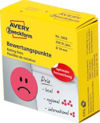 Avery Zweckform Avery 3859 Szomorú arc 19mm öntapadó 250db-os piros címke (etk6027246) (etk6027246)