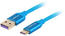 Lanberg Prémium USB 2.0-C apa - USB 2.0-A apa Adat- és töltőkábel 0.5m - Kék (CA-USBO-21CU-0005-BL) (CA-USBO-21CU-0005-BL)