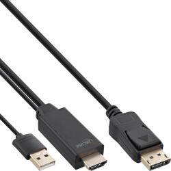 InLine 17163P video átalakító kábel 3 M DisplayPort HDMI + USB Fekete (17163P) (17163P)