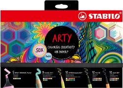 STABILO ARTY - 50 db - szövegkiemelő, színes ceruza, tűfilc és prémium szálas filctoll (4006381590419) (4006381590419)