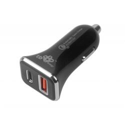 TB USB-A + USB-C autós töltő 24V - Fekete (ASTBXLU2USBACQC) (ASTBXLU2USBACQC)