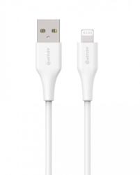 eSTUFF Infinite Super Soft USB Type-A apa - Lightning apa Adat és töltő kábel - Fehér (2m) (ES601270) (ES601270)