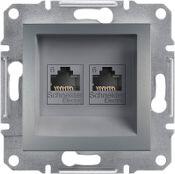 Schneider Electric Schneider EPH4800162 ASFORA acél 2xRJ45 Cat6 UTP aljzat (EPH4800162) (EPH4800162)