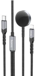 hoco. CW54 2in1 Wireless / Lightning töltőkábel - Fekete (20W) (CW54 BLACK) (CW54 BLACK)