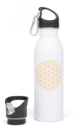 Bodhi Yoga Sticla de voiaj cu paie Bodhi din otel inoxidabil Motiv: Floarea vieții