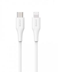 eSTUFF Infinite Super Soft USB Type-C apa - Lightning apa Adat és töltő kábel - Fehér (3m) (ES602370) (ES602370)