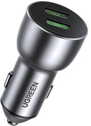 UGREEN CD213 autós töltő, 2xUSB, QC 3.0, 36W, szürke (10144) (UG10144) (UG10144)