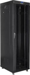 Lanberg FF01-6842-12BL 19" 42U SZÉL: 600mm MÉLY: 800mm MAG: 2097mm lapraszerelt LCD üvegajtós fekete rack szekrény (FF01-6842-12BL) (FF01-6842-12BL)