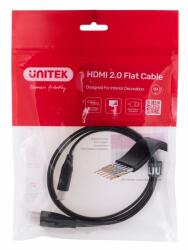 Unitek Lapos HDMI 2.0 apa - HDMI 2.0 apa Kábel 1m - Fekete (C11063BK-1M) (C11063BK-1M)