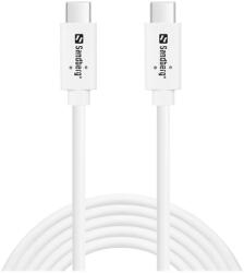 Sandberg USB-C apa - USB-C apa 3.1 Adat- és töltőkábel 100W 2m - Fehér (136-54) (136-54)