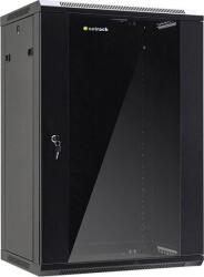 NETRACK 18U 19" fali rack szekrény 600x450mm levehető oldalú fekete (019-180-645-022) (019-180-645-022) (019-180-645-022)