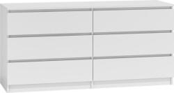 Topeshop Viana M6 Komód - 2x3 Fiókos, Fehér (M6 140 BIEL 2X3 1/2K) (M6 140 BIEL 2X3 1/2K)