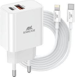 RIVACASE RivaPower PS4102 WD5 EU Wall Charger PD20W + QC3.0, USB-A + USB-C with USB-C/Lightning cable White (PS4102WD5WHITE) (PS4102WD5WHITE)
