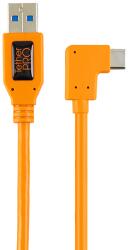 Tether Tools USB-A apa - USB-C 90° apa 3.0 Adat és töltő kábel - Narancssárga (0.5m) (CUCRT02-ORG) (CUCRT02-ORG)