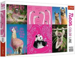 Trefl Neon Color Line: Bolondos állatok 1000db-os puzzle (10594T) (T10594T) (T10594T)