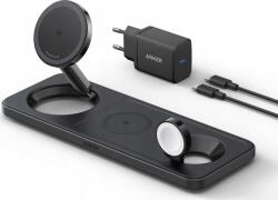 Anker B25M1321 MagGo 15W 3in1 MagSafe Töltő Állomás 15W - Fekete (B25M1311) (B25M1311)