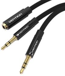 Vention 3.5mm jack anya - 2x3.5mm jack apa audio kábel 1m fekete (BBLBF) (BBLBF) (BBLBF)