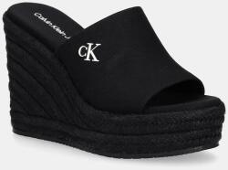 Calvin Klein Jeans papucs WEDGE ROPE SLIDE MG fekete, női, éksarkú, YW0YW01699 - fekete Női 41