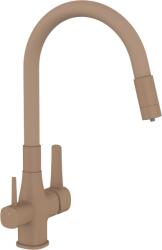 INVENA Magic, álló mosogatócsaptelep flexibilis karral és ivóvízszűrővel, matt bézs, INV-BZ-02-F03-V (INV-BZ-02-F03-V)