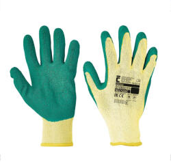 DIPPER nylon latex mártott munkavédelmi kesztyű sárga/zöld 7-es No. 0108001599070 (070101-0024) - hegessz