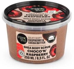 Organic Shop csokis málna puhító testradír málnával és kakaóvajjal, 250 ml