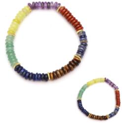  Bratara Pietre Mixte - 7 Chakre - Disc 2x7 mm - Diametru 55 mm - Cristalul Armoniei si Echilibrului Energetic - 1 Buc