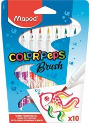 Maped Filctoll készlet, kimosható, ecsetjellegű, MAPED "Color ’Peps Brush", 10 különböző szín