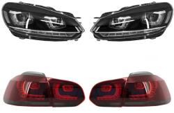 KITT Első lámpák VW Golf 6 VI (2008-2013) Golf 7 3D LED DRL U-Design LED Folyamatos kanyarodó lámpa króm RHD (HLVWG6URHD)