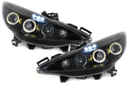 KITT Lightning Első lámpák Peugeot 207 06+ _ 2 körgyűrűk _ fekete (SWP09B)