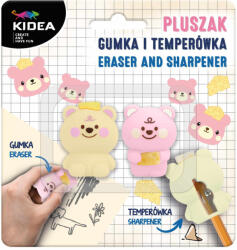 DERFORM Macis radír és hegyező, Kidea (fehér és rózsaszín) (DFM-PUGUTKA)